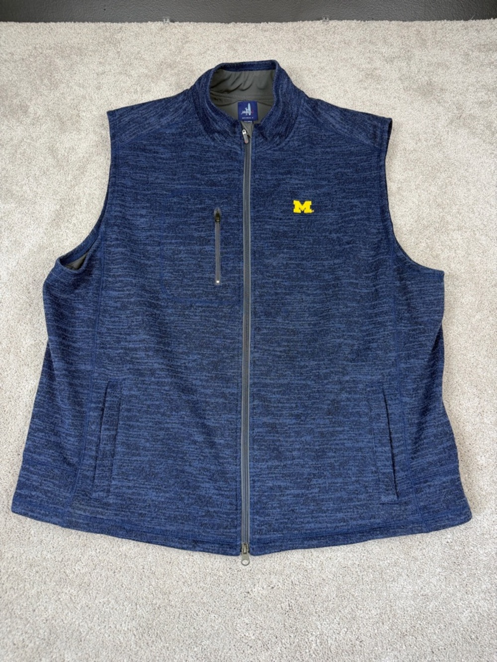 Johnnie-O Mens Wes Vest Full Zip Golf Size 2XL Performance Univ‎ Of Michigan